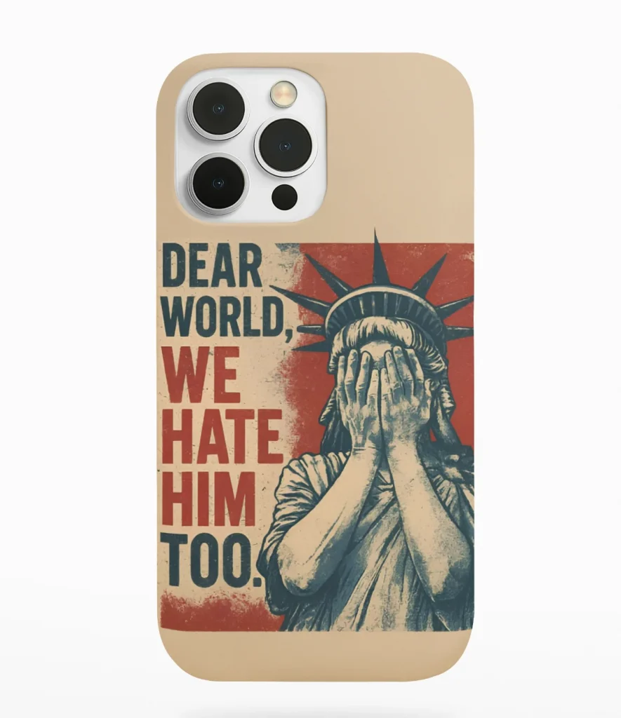 phone case featuring anti-trump design maga store