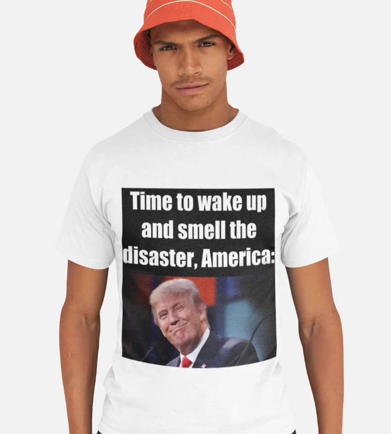 model wearing impreach trump unisex t-shirt