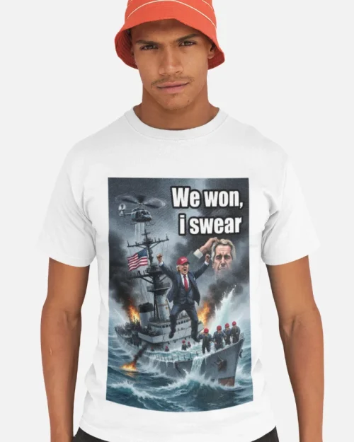 model wearing impreach trump unisex t-shirt