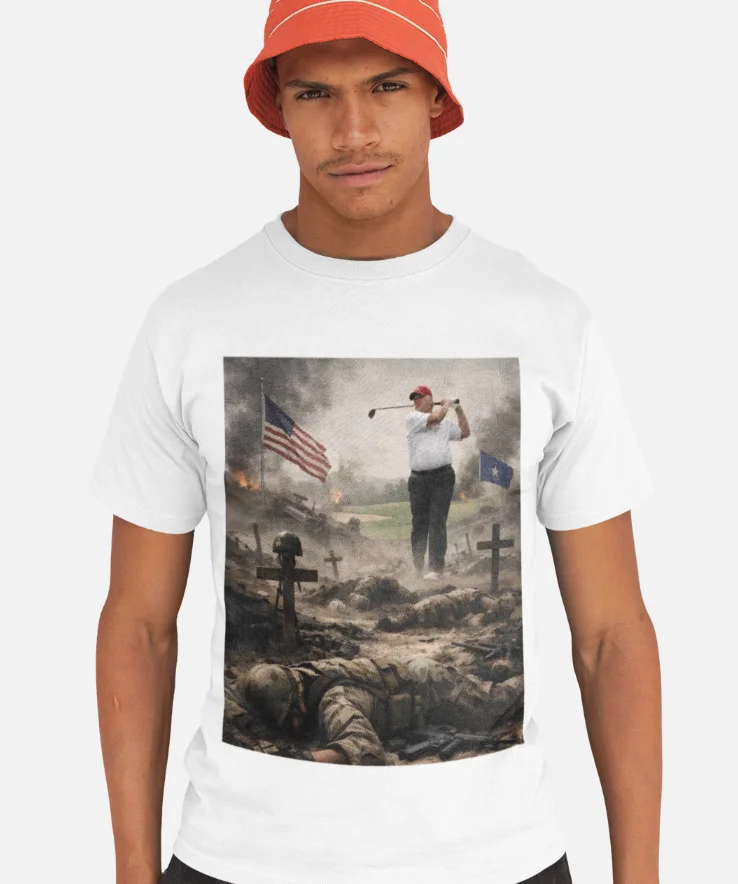 model wearing impreach trump unisex t-shirt