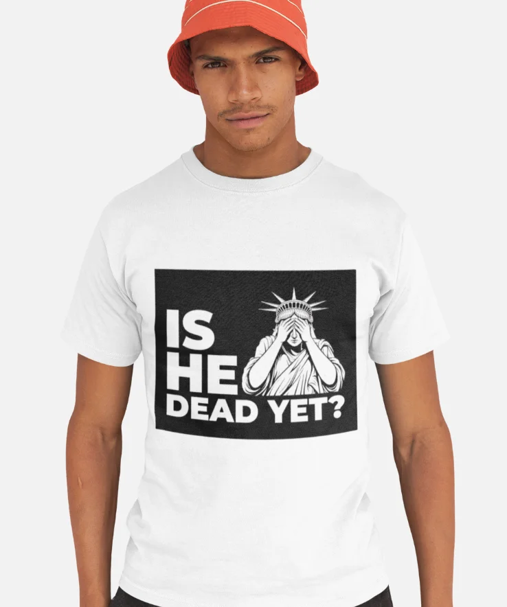 model wearing impreach trump unisex t-shirt