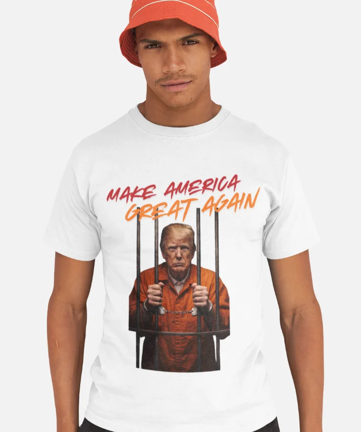 model wearing impreach trump unisex t-shirt