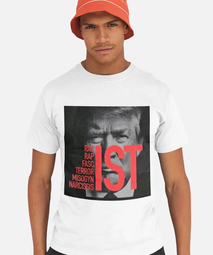 model wearing impreach trump unisex t-shirt