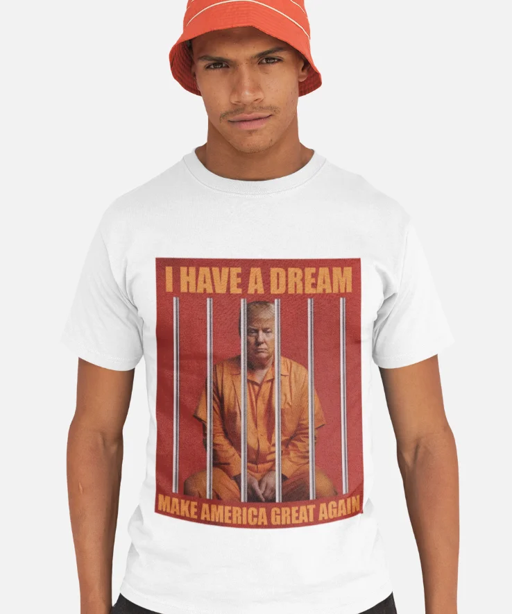 model wearing impreach trump unisex t-shirt