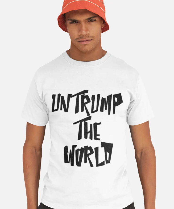 model wearing impreach trump unisex t-shirt
