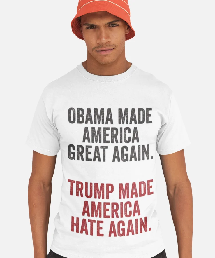 model wearing impreach trump unisex t-shirt