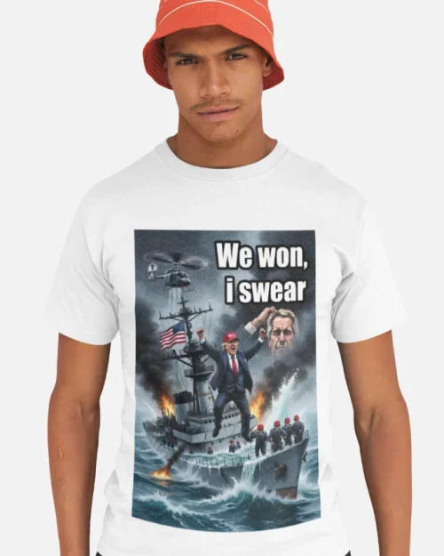 model wearing impreach trump unisex t-shirt