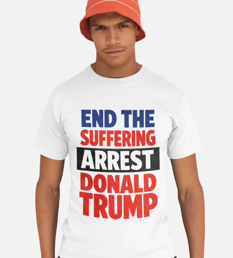 model wearing impreach trump unisex t-shirt