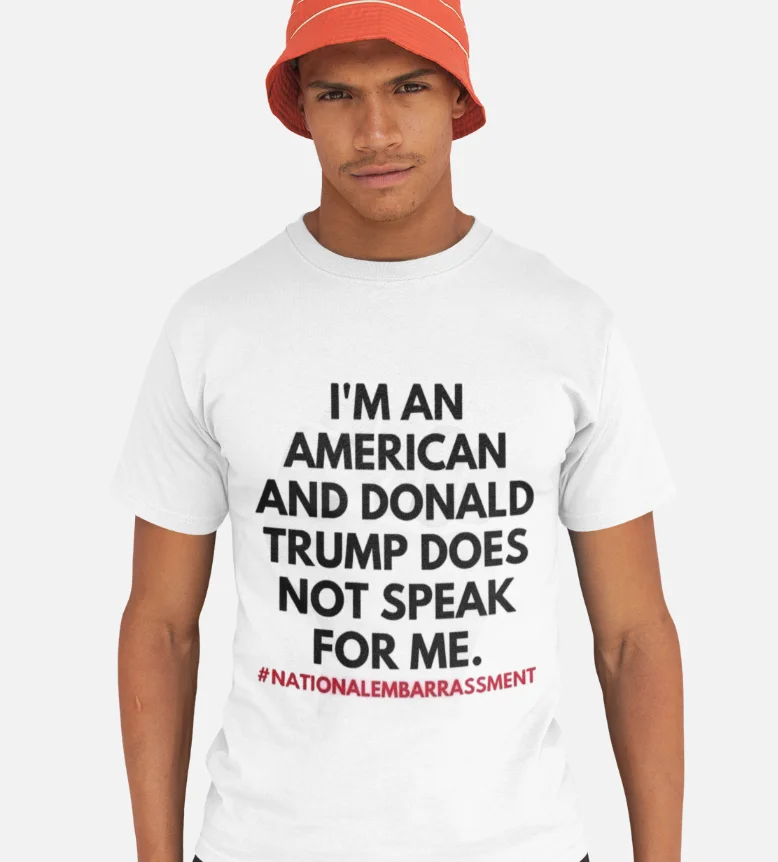 model wearing impreach trump unisex t-shirt