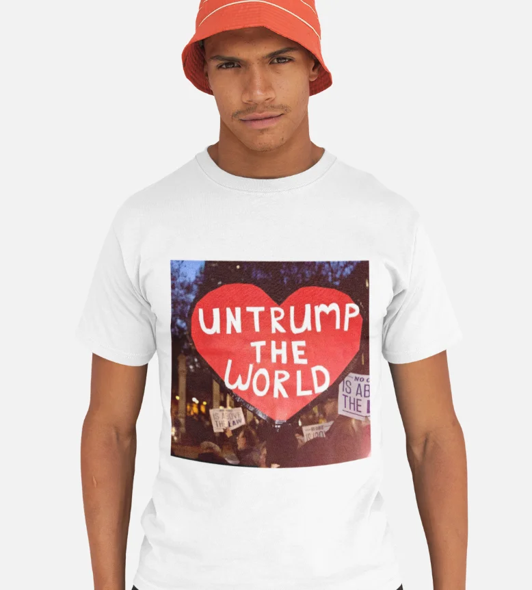 model wearing impreach trump unisex t-shirt